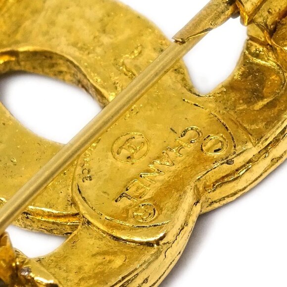 Chanel CC Brooch Pin Gold Rhinestone 164818 - Picture 2 of 4